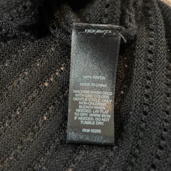 Express Tunic Sweater Open Knit Scoop Neck Asymmetrical Hem Pullover Black Small - Picture 5 of 7